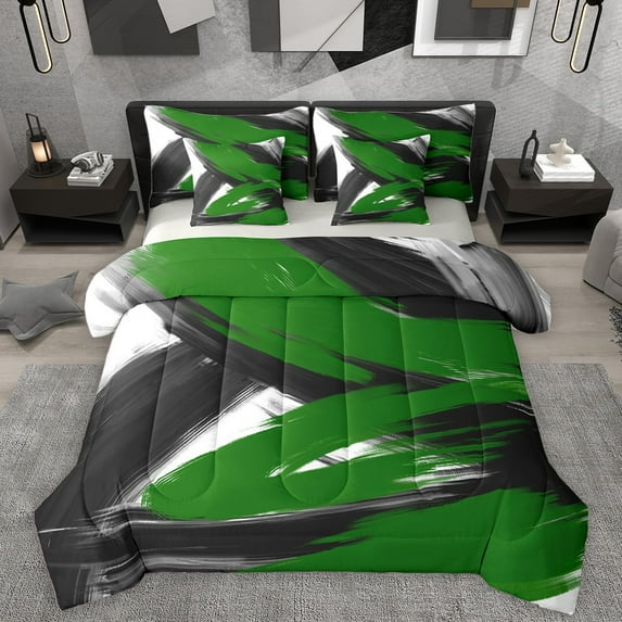 Homewish Abstract Graffiti Splash 7 Pieces Bedding Comforter Set For Children Teens Adults,Minimalist Watercolor Full Bedding Set Lightweight,Gradient Ombre Minimalism Fitted Sheet Flat Sheet