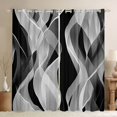 thumbnail image 1 of Homewish Abstract Gray Stripes Blackout Curtains Set of 2 (52x84 Each),Modern Aesthetic Curtain, 1 of 6