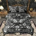 thumbnail image 1 of Homewish Abstract Moth Bedding Comforter Set 7 Pieces for Teenagers Female Men Women,Gothic Floral Flowers Full Bedding Set Lightweight,Galaxy Universe Stars Print Fitted Sheet Flat Sheet, 1 of 8