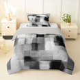 thumbnail image 1 of Homewish Abstract Ombre Grid Twin Comforter Sets,Aesthetic Geometric Bedding Set,Gray,Light Gray Reversible,2pcs,1 Comforter and 1 Pillowcase, 1 of 7