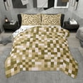 thumbnail image 1 of Homewish Abstract Pixel Geometric Bedding Comforter Set,Modern Minimalist Checkered Twin Comforter Sets,Light Brown Greenk Bedding Set For Teens,Ultra Soft Home Decor Reversible,2pcs, 1 of 8