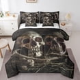 thumbnail image 1 of Homewish Abstract Skull 7-Piece Queen Bedding Set - Gothic Exotic, 1 of 8
