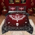 thumbnail image 1 of Homewish Abstract Skull Moth Full Size Comforter Sets 3-Piece for Teens,Gothic Style Bedding Comforter Set,Black Red Lightweight Bedding Sets,Ultra Soft Home Decor,Reversible, 1 of 8
