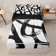 thumbnail image 1 of Homewish Abstract Spiral Zipper Twin Comforter Sets with Fitted Sheet and 2 Pillowcases,Contemporary Artwork Zipper Bedding Set,Black White,Black Reversible,4pcs, 1 of 8