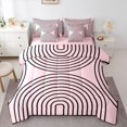 thumbnail image 1 of Homewish Abstract Stripes 7-Piece Twin Bedding,Classic Geometric Bedding Comforter Set,Pink Black,Pink Reversible, 1 of 8