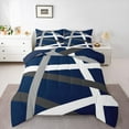 thumbnail image 1 of Homewish Abstract Stripes Lines Bedding Comforter Set,Minimalist Geometric Twin Comforter Sets,Deepblue Gray White Bedding Set For Boys Teens,Ultra Soft Home Decor Reversible,2-Piece, 1 of 8
