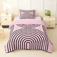 thumbnail image 1 of Homewish Abstract Stripes Twin Comforter Sets,Classic Geometric Bedding Set,Pink Black,Pink Reversible,2 Pieces,1 Comforter and 1 Pillowcase, 1 of 7