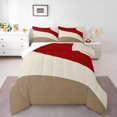thumbnail image 1 of Homewish Abstract Wave Lines Full Size Comforter Sets,Mid Century Modern Bedding Comforter Set,Red,Reversible,3pcs,1 Comforter and 2 Pillowcases, 1 of 7