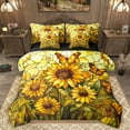 thumbnail image 1 of Homewish Abstrsct Chic Sunflower 7-Piece Twin Bedding Sets,Rustic Flower Floral Bedding Comforter Set,Yellow Flying Butterflues Sheet Sets For Girl Teens,Super Cozy Room Decor Reversible, 1 of 8