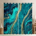 thumbnail image 1 of Homewish Adult Fashion Marble Black Out Curtains, Teal Gold Abstract Ombre Curtains Pack of 2 (42x63 Each), Modern Artwork Bedroom Curtains, Curtains and Drapes Decor, 1 of 6