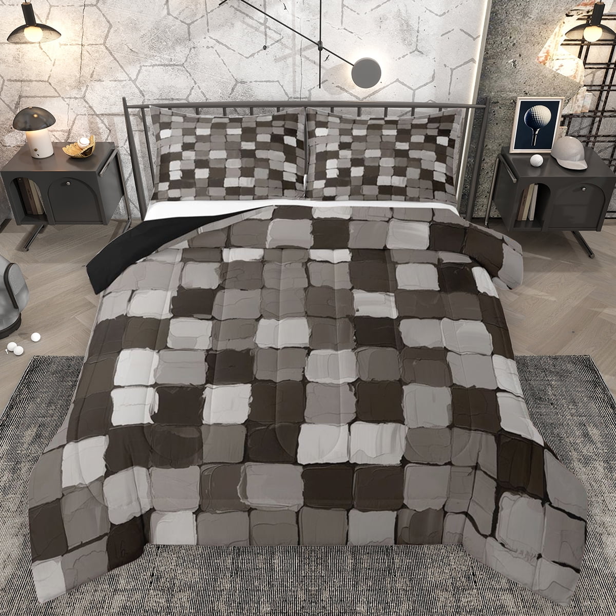 Homewish Adult Stripe Abstract Bedding Comforter Set, Modern Fashion ...
