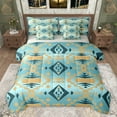 thumbnail image 1 of Homewish Adult Turquoise Aztec Twin Bedding Sets 7-Piece, Chic Triangle Abstract Bedding Comforter Set, Western Hippie Bohemian Reversible Sheet Sets, Luxury Bedroom Decor, 1 of 8