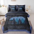 thumbnail image 1 of Homewish Adult Wildlife Bear Twin Bedding Sets 7-Piece, Rustic Lodge Cabin Bedding Comforter Set, Animal Wildlife Reversible Sheet Sets, Breathable Home Decor, 1 of 7