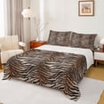 thumbnail image 1 of Homewish Adults Female Men Abstract Animal Zebra Twin Sheet Sets 3pcs,Abstract Gradient Geometric Stripes Twin Fitted Sheet Microfiber,Jungle Wildlife Print Breathable Flat Sheet, 1 of 7