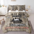 thumbnail image 1 of Homewish Adventure Theme 7-Piece Bedding Comforter Set for Teens Boys Girls,Black Brown King Bedding Sets,Happy Camping Ultra Soft Bed Sheets,Ultra Soft Home Decor,Reversible, 1 of 8