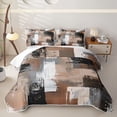 thumbnail image 1 of Homewish Aesthetic Brown Geometric Twin Quilt Set,Retro Abstract Art Twin Coverlet Set,2pcs, 1 of 7