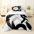 thumbnail image 1 of Homewish Aesthetic Lines Twin Comforter Sets,Geometric Abstract Bedding Set,Black White,Reversible,2pcs,1 Comforter and 1 Pillowcase, 1 of 7