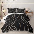 thumbnail image 1 of Homewish Aesthetic Lines Twin Quilt Set,Minimalist Artwork Twin Coverlet Set,Black Brown,2 Pieces, 1 of 7