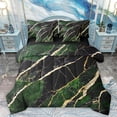 thumbnail image 1 of Homewish Aesthetic Marble 7-Piece Bedding Comforter Set,Ink Fluid Desgin King Bedding Sets,Black Gold Green Bed Sheets For Teens,Breathable Bedroom Decor Reversible, 1 of 8