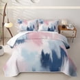thumbnail image 1 of Homewish Aesthetic Patchwork Twin Quilt Set,Vintage Abstract Art Twin Coverlet Set,Pink Blue,2 Pieces, 1 of 7
