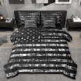 thumbnail image 1 of Homewish American Flag Print 7pcs Bedding Comforter Set,Retro Rustic Camo Queen Bedding Sets,Vintage Geometric Striped Queen Sheet Sets For Boys Kids,Microfiber Bedroom Decor Reversible, 1 of 8