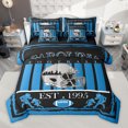 thumbnail image 1 of Homewish Boys Ball Game 7 Pieces Bedding Comforter Set,Carolina Rugby Full Bedding Set,Blue Black Fitted Sheet Flat Sheet For Boys Teens,Breathable Home Decor Reversible, 1 of 8