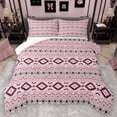 thumbnail image 1 of Homewish Ancient Bohemain Aztec Full Size Comforter Sets,Rustic Western Tribal Bedding Comforter Set,Pink Vintage Geometric Bedding Sets For Kids,Luxury Bedroom Decor Reversible,3-Piece, 1 of 8