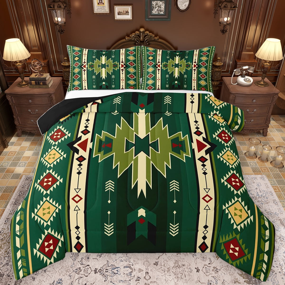 Homewish Ancient Bohemain Aztec Queen Comforter Set,Rustic Western ...