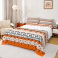 thumbnail image 1 of Homewish Ancient Boho Aztec Twin Sheet Sets,Ancient Bohemain Tribal Twin Fitted Sheet,Orange Gray Flat Sheet For Men Women,Super Cozy Room Decor,3pcs, 1 of 7