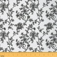 thumbnail image 1 of Homewish Ancient Flower Rose Fabric by the Yard 2 Yard,Rustic Floral Room Decor Fabric by the Yard,White Black Fabric for Sewing For Girls,Luxury Bedroom Decor, 1 of 6