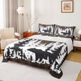 thumbnail image 1 of Homewish Animal Bear 4 Pieces Queen Sheet Sets for Teens Boys Girls,Jungle Wildlife Ultra Soft Flat Sheet,Retro Cabin Queen Fitted Sheet,Luxury Bedroom Decor, 1 of 7