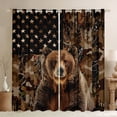 thumbnail image 1 of Homewish Animal Bear Black Out Curtains for Female Men Adults,Tree Branches Curtains Pack of 2 (42x63 Each),Camouflage American Flag Bedroom Curtains,Lightweight Room Decor, 1 of 6