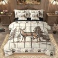 thumbnail image 1 of Homewish Animal Deer 7-Piece Bedding Comforter Set for Female Men Teens,Brown Wheat King Bedding Sets,Jungle Wildlife Ultra Soft Bed Sheets,Retro Vintage Room Decor,Reversible, 1 of 8