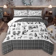 thumbnail image 1 of Homewish Animal Deer Full Size Comforter Sets 3-Piece for Boys Girls,Christmas Snowman Bedding Comforter Set,Geometric Plaid Grid Lightweight Bedding Sets,Super Cozy Room Decor,Reversible, 1 of 8