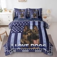 thumbnail image 1 of Homewish Animal Dog Bedding Comforter Set 7pcs for Teens Men Adults Boys,USA Flag Queen Bedding Sets Super Cozy,Geometric Stars Stripes Queen Sheet Sets,Super Cozy Room Decor,Reversible, 1 of 8