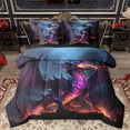 thumbnail image 1 of Homewish Animal Dragon Bedding Comforter Set 7 Pieces for Kids Children Teens,Abstract Gradient Full Bedding Set Lightweight,Black Purple Orange Fitted Sheet Flat Sheet,Ultra Soft Home Decor, 1 of 8