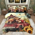 thumbnail image 1 of Homewish Animal Highland Cattle Hummingbird Bedding Comforter Set 7 Pieces for Teenagers,Red Truck Car Full Bedding Set Lightweight,Chic Floral Sunflowers Fitted Sheet Flat Sheet, 1 of 8