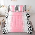 thumbnail image 1 of Homewish Animal Leopard Cheetah Print 7-Piece Twin Bedding Sets For Teens Adults,Bling Glitter Bedding Comforter Set,Abstract Gradient Breathable Sheet Sets,Breathable Home Decor,Reversible, 1 of 8