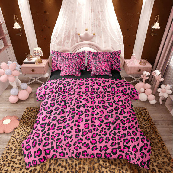 Homewish Animal Leopard Cheetah 7-Piece Full Bedding Set - Abstract Geometric Exotic