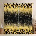 thumbnail image 1 of Homewish Animal Leopard Cheetah Print Blackout Curtains Set of 2 (52x84 Each) For Teens Adults,Bling Glitter Window Curtains,Abstract Gradient Curtains and Drapes,Breathable Home Decor, 1 of 6