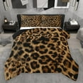 thumbnail image 1 of Homewish Animal Leopard Print 3-Piece Full Size Comforter Sets for Teens Boys Girls,Woodland Wildlife Bedding Comforter Set,Black Brown Lightweight Bedding Sets,Lightweight Room Decor,Reversible, 1 of 8