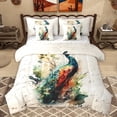 thumbnail image 1 of Homewish Animal Peacock Bedding Comforter Set 7-Piece for Teens,Retro Vintage Aesthetic King Bedding Sets,Abstract Watercolor Art Ultra Soft Bed Sheets,Microfiber Bedroom Decor,Reversible, 1 of 8