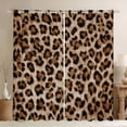 thumbnail image 1 of Homewish Animal Print Black Out Curtains For Teens Boys Girls,Wildlife Leopard Cheetah Curtains Pack of 2 (42x63 Each),Black Brown Bedroom Curtains,Lightweight Room Decor, 1 of 6