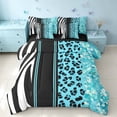 thumbnail image 1 of Homewish Animal Print Queen Bedding, Blue Zebra Leopard Print Bedding Comforter Set Queen, Black Reversible, 7-Piece, 1 of 7
