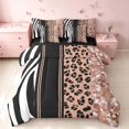 thumbnail image 1 of Homewish Animal Print Twin Bedding, Brown Zebra Leopard Print Bedding Comforter Set, Black Reversible, 7 Pieces, 1 of 7
