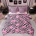 thumbnail image 1 of Homewish Animal Zebra Print 7-Piece Twin Bedding Sets For Children Teens Adults,Cartoon Bow Knot Bedding Comforter Set,Dreamy Princess Breathable Sheet Sets,Ultra Soft Home Decor,Reversible, 1 of 8