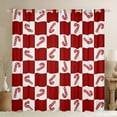thumbnail image 1 of Homewish Artoon Candy Cane Curtains Pack of 2 (42x84 Each),Red White Plaid Curtains Blackout,Merry Christmas Bedroom Curtains For Girl Teens,Home Decor, 1 of 6