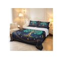 thumbnail image 1 of Homewish Astrology Nature Tree Bed Sheets,Sun Moon Stars Full Size Sheets,Navy Gold,4pcs,1 Flat Sheet, 1 Fitted Sheet and 2 Pillowcases, 1 of 6