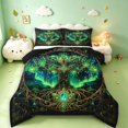 thumbnail image 1 of Homewish Astrology Nature Tree Queen Comforter Set,Botanical Design Comforter Sets Queen,Gold Green,Black Reversible,3pcs,1 Comforter and 2 Pillowcases, 1 of 7