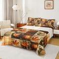 thumbnail image 1 of Homewish Autumn Fall Pumpkin Queen Sheet Sets,Rustic Leaves Maples Flat Sheet,Patchwork Geometric Plaid Queen Fitted Sheet For Adults,Super Cozy Room Decor,4pcs, 1 of 7